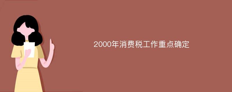 2000年消费税工作重点确定