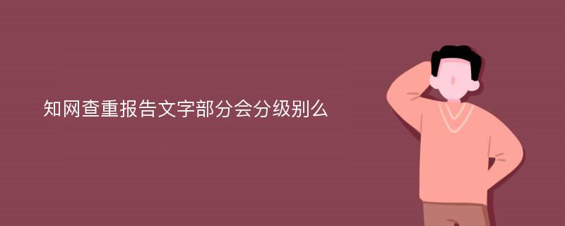 知网查重报告文字部分会分级别么