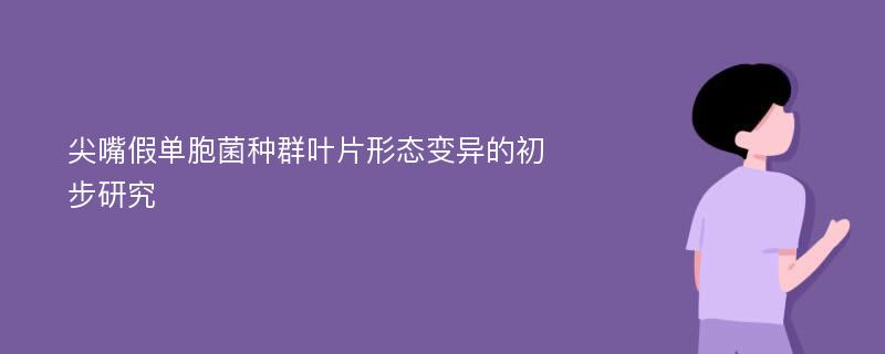 尖嘴假单胞菌种群叶片形态变异的初步研究