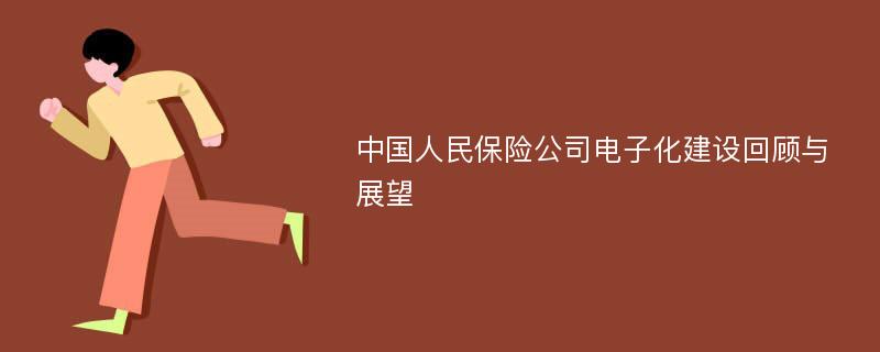 中国人民保险公司电子化建设回顾与展望