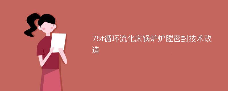 75t循环流化床锅炉炉膛密封技术改造