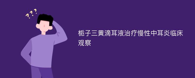 栀子三黄滴耳液治疗慢性中耳炎临床观察