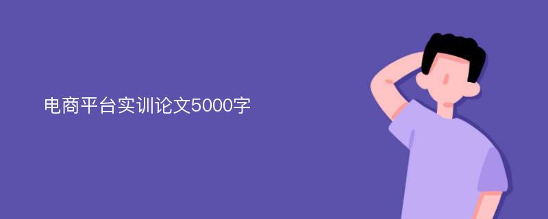 电商平台实训论文5000字