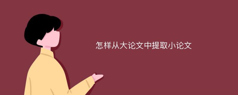 怎样从大论文中提取小论文