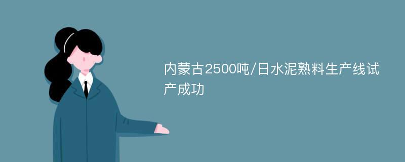 内蒙古2500吨/日水泥熟料生产线试产成功