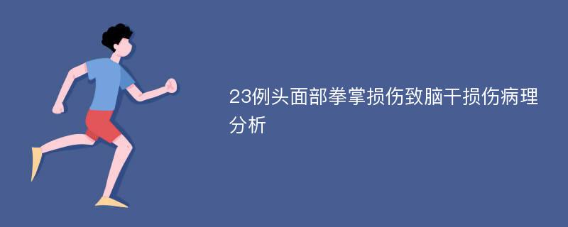 23例头面部拳掌损伤致脑干损伤病理分析