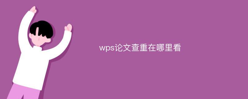 wps论文查重在哪里看