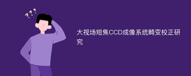 大视场短焦CCD成像系统畸变校正研究