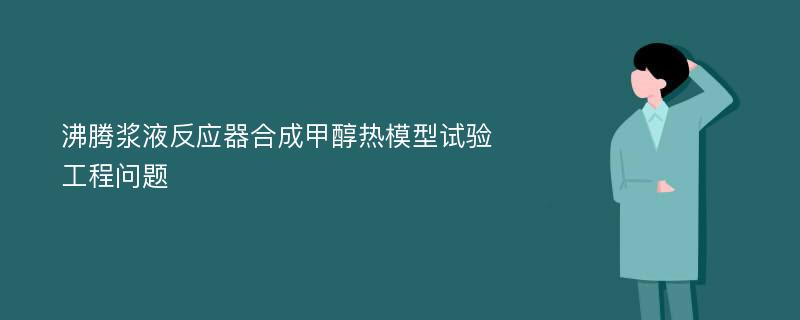 沸腾浆液反应器合成甲醇热模型试验工程问题