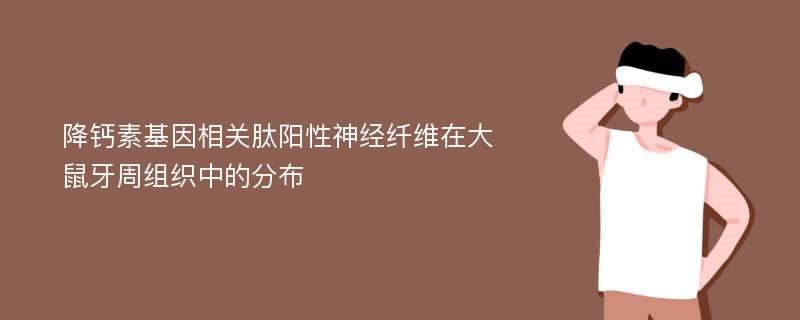 降钙素基因相关肽阳性神经纤维在大鼠牙周组织中的分布